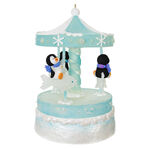 2024 Hallmark Keepsake Ornament - Playful Penguins on Carousel Musical with Light and Motion