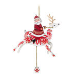 2024 Hallmark Keepsake Ornament - Pull-String Reindeer with Santa Wood