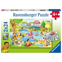 Ravensburger Puzzle 2 x 24pc - Swimming at the Lake