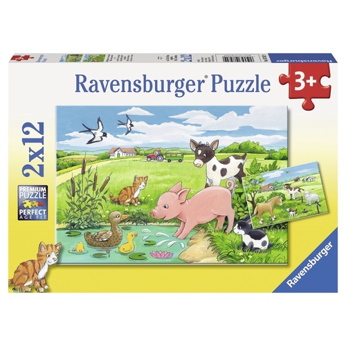 Ravensburger Puzzle 2 x 12pc - Baby Farm Animals