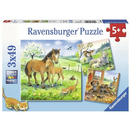 Ravensburger Puzzle 3 x 49pc - Cuddle Time