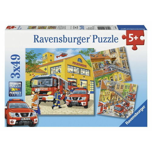 Ravensburger Puzzle 3 x 49pc - Fire Brigade Run