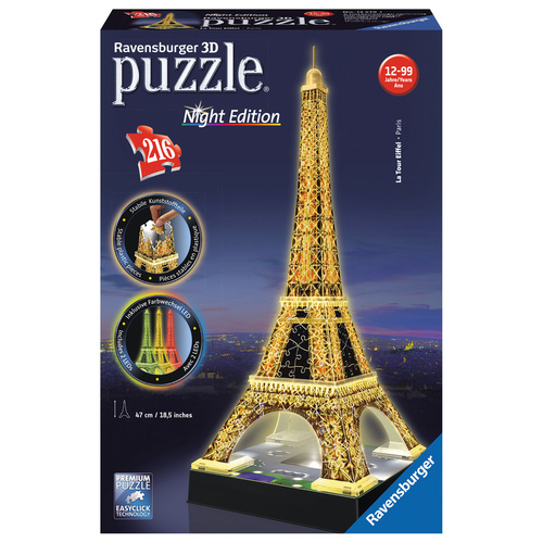 Ravensburger 3D Puzzle 216pc - Eiffel Tower At Night