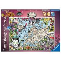 Ravensburger Puzzle 500pc - European Map Quirky Circus