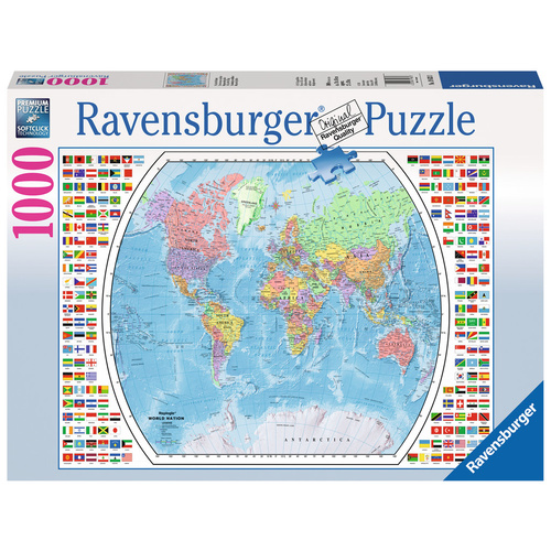 Ravensburger Puzzle 1000pc - Political Woarld Map