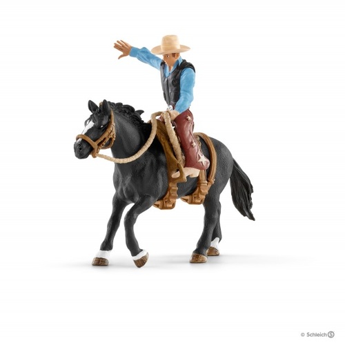 Schleich Farm World Rodeo Series - Saddle Bronc Riding With Cowboy