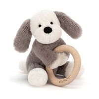 Jellycat Shooshu Wooden Ring Toy - Puppy