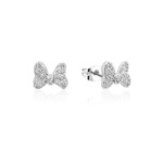 Disney Couture Kingdom Precious Metal - Minnie Mouse - Bow CZ Crystal Stud Earrings Silver