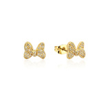 Disney Couture Kingdom Precious Metal - Minnie Mouse - Bow CZ Crystal Stud Earrings Gold