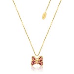 Disney Couture Kingdom Precious Metal - Minnie Mouse - Bow Red CZ Necklace Gold