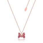 Disney Couture Kingdom Precious Metal - Minnie Mouse - Bow Red CZ Necklace Rose Gold