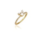 Disney Couture Kingdom - Precious Metal - Mickey Mouse Claw Set CZ Ring Gold Small