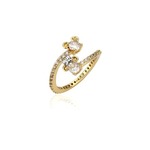 Disney Couture Kingdom Precious Metal - Mickey and Minnie Mouse - Claw Set CZ Ring Gold Large