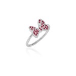 Disney Couture Kingdom Precious Metal - Minnie Mouse - Bow Red CZ Ring Silver Small