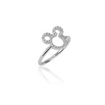 Disney Couture Kingdom Precious Metal - Mickey Mouse Outline CZ Ring Silver Small