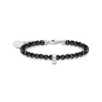 Thomas Sabo Charm Member Club Club - Charmista Charm Bracelet - Silver with Black Beads (16 - 19cm)