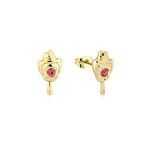 Streets Couture Kingdom - Bubble O'Bill - Pink Crystal Stud Earrings Gold