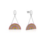 Streets Couture Kingdom - Paddle Pop - Rainbow Crystal Drop Earrings Silver