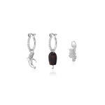 Streets Couture Kingdom - Paddle Pop - Banana Crystal Mini Hoop Earrings Silver