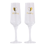 Splosh Wedding & Anniversary - Wifey & Hubby Wine Glass Set