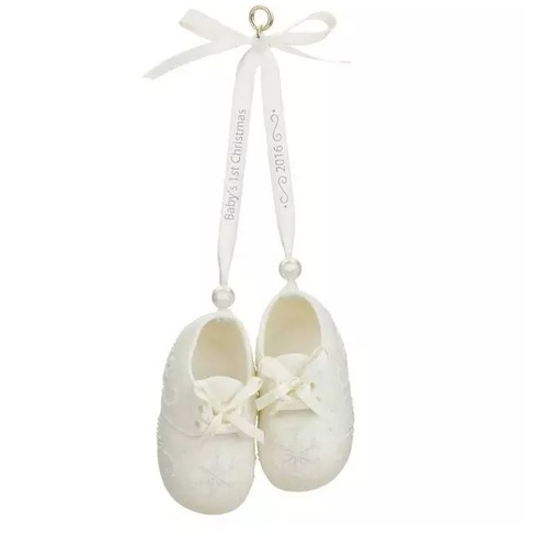 2016 Hallmark Keepsake Ornament - Baby's First Christmas Porcelain Baby Booties