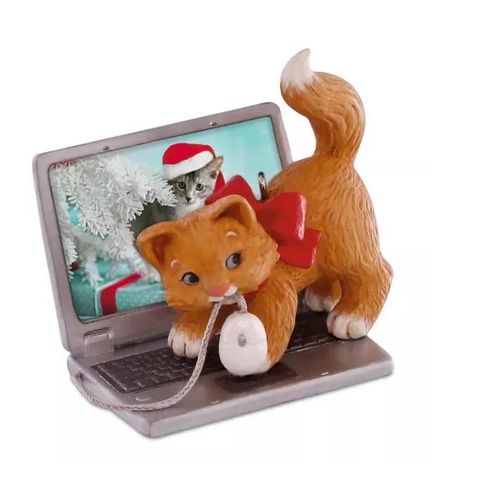 2016 Hallmark Keepsake Ornament - Mischievous Kittens Computer Mouse